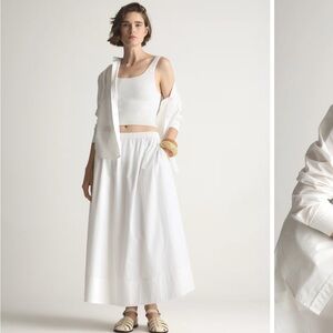 NWT Small Quince Poplin White Skirt